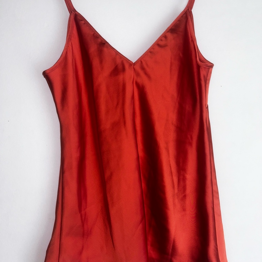 Sleek Red Satin Slip Tank top